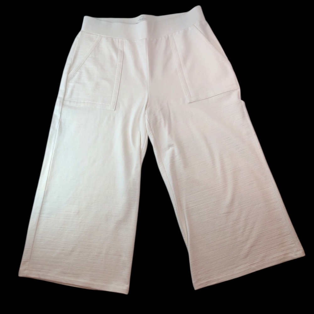 NWT Talbots White UPF 50 Sun Protection Wide Leg Pants w pockets Woman’s Small